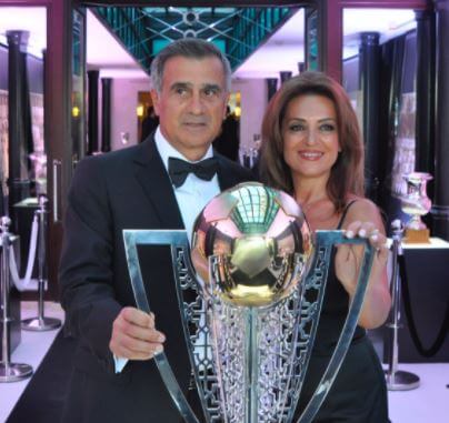 Semra Gunes with husband Senol Gunes at Besiktas’s championship ball held at four seasons Hotel in 2017.